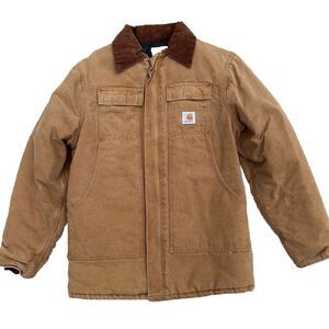 CARHARTT Mens Jacket , Quilted Lined Medium Large 42 EUC Brown Corduroy Collar